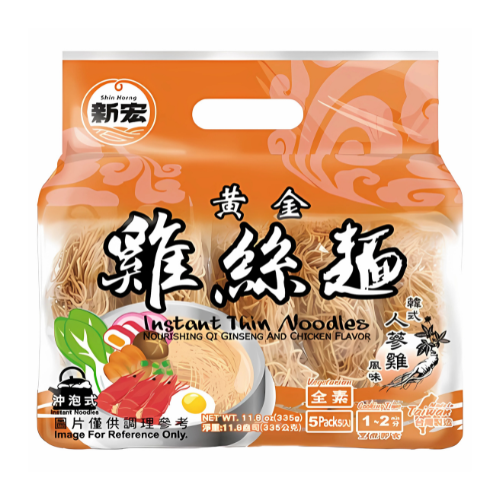 新宏黃金雞絲麵-韓式人蔘雞風味67克x5包(每箱12袋)