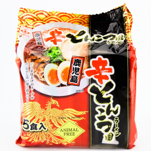 Higashimaru Kagoshima Ramen 390g (5 Packs) 東丸鹿兒島(辛辣)豚骨風拉麵 390g (5包裝)