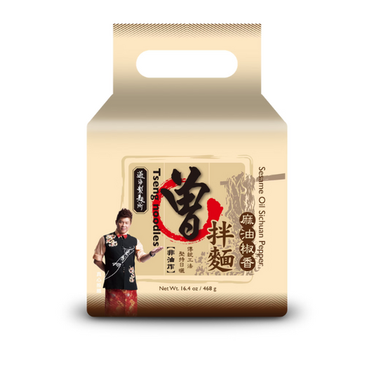 Tseng Noodles - Sesame Oil Sichuan Pepper (4x12 Bags per carton) 曾拌麵麻油椒香117gx4包 (每箱12袋)