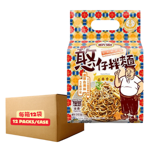 新宏憨仔拌麵-芝麻香椿110克x4包 (每箱12袋)