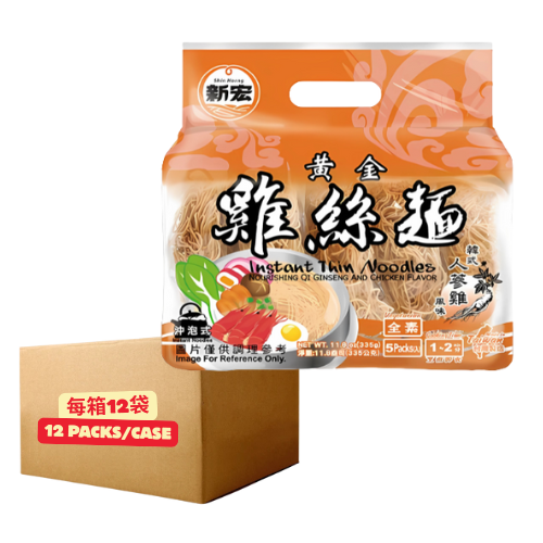 新宏黃金雞絲麵-韓式人蔘雞風味67克x5包(每箱12袋)