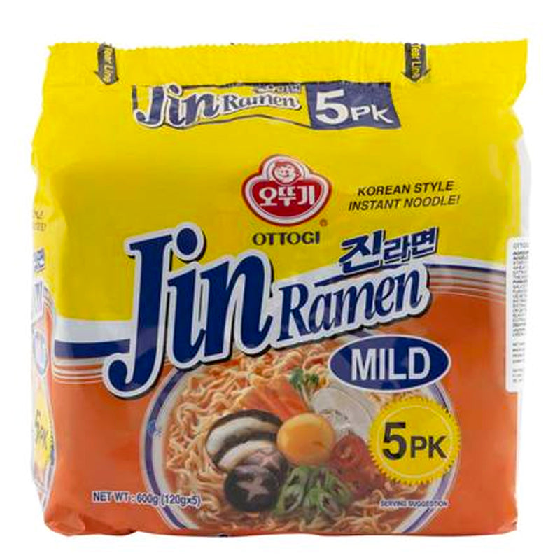 不倒翁 金拉面 5連包Ottogi Jin Ramen Mild 120g (Multi)