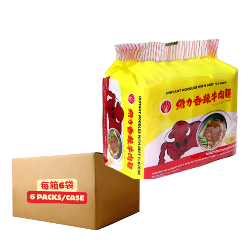 Wei Lih - Instant Noodle - Spicy Beef Flavour (Pack of 5x6) 425g 維力香辣牛肉麵5包 (每箱6袋)